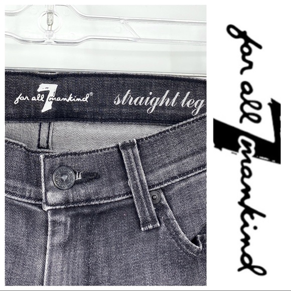 💕SALE💕 7 for all Mankind Gray Straight Leg Jeans - Picture 5 of 8
